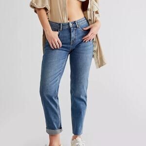 Free People High-Rise Regular Button Fly Raw Hem Jeans - 26